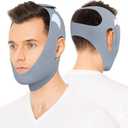 REROIO Chin Strap for Sleeping with 4-Side Adjustment, Anti Snoring Chin Strap Elasticity, Anti Snoring Devices Breathable and Durable, Comfortable Snore Stopper for Adults, Gray, M