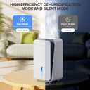 Dehumidifier for Home,1000 sq.ft Dehumidifier for Basement Bathroom Bedroom with Auto Shut Off, Built-in Aromatherapy Diffuser,7 Colors LED Light, Quiet Dehumidifiers with Sleep Mode(CS08-Cream)