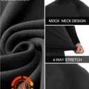 Thermal Compression Shirts for Men, Fleece Lined Long Sleeve Turtle Mock Neck Shirt, Cold Weather Running Athletic Base Layer Tops Black (XL)