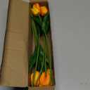 24 Pink Tulips - Artificial Flowers - 13.5" Faux Tulips for Mother's Day, Vase, Centerpieces, Home, Wedding Bouquet (24pcs Gradient Peachy)