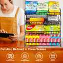 Candy Display Rack 2 Pack, Snack Display for Counter, Snack Organizer for Countertop, Metal Shelf Chip Rack Display Stand Chip Bag Holder, Concession Stand Retail Display