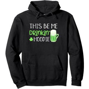 St Patricks Day Hoodie Drinking Saying Green Graphic Funny Pullover Hoodie, Size 2XL