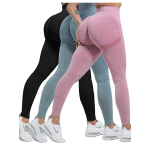 3Piece Workout Leggings Sets for Women, Gym Scrunch Butt Butt Lifting Seamless Leggings, Size L