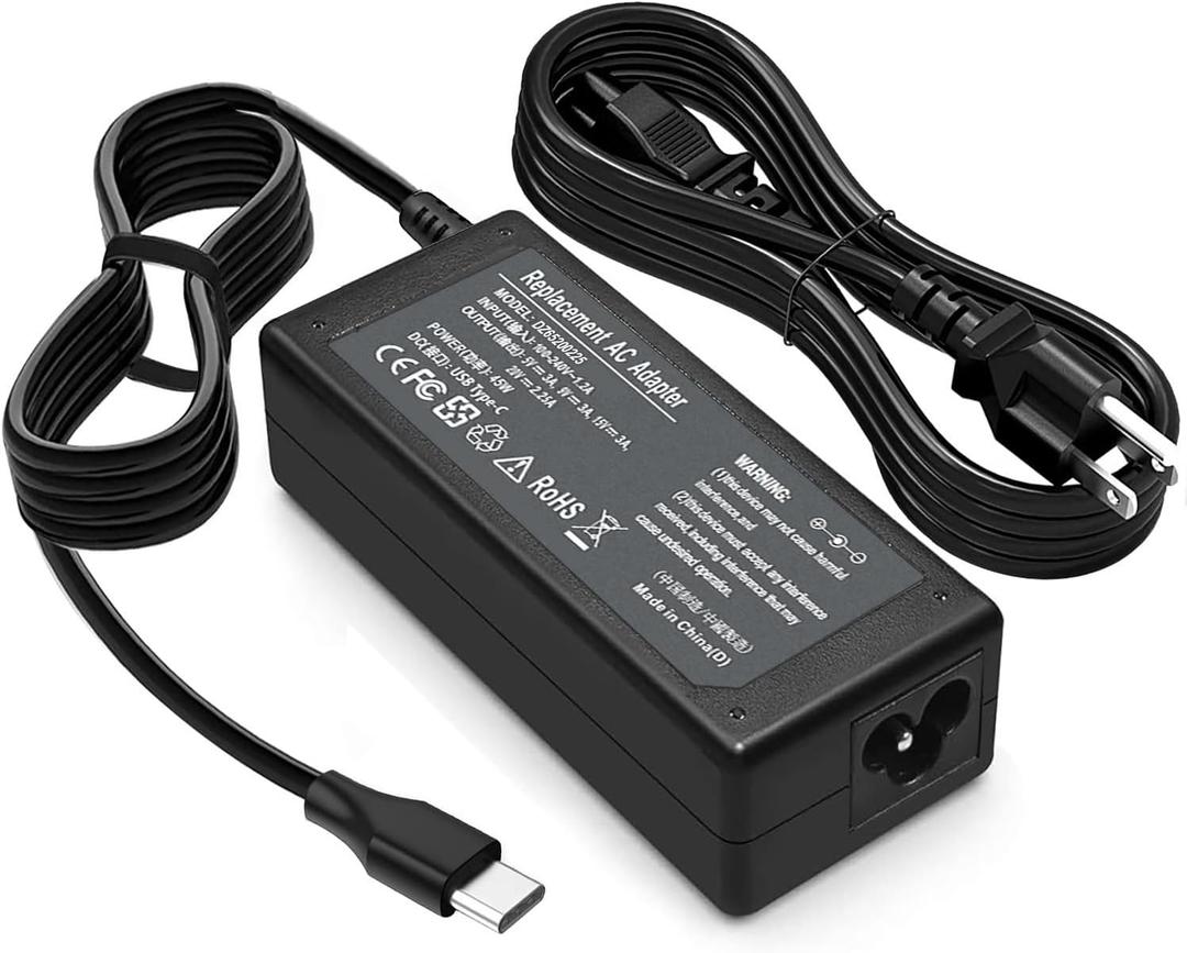 45 Watt USB C Chromebook Charger for Lenovo Yoga 7i, for thinkpad t14,Elite x2,Probook Charger,for xps 13,for Latitude 5420,Chromebook 3110,VT148,LA65NM190 lps,814838-002,ADLX65YDC2A