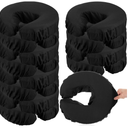 Tatuo 12 Pcs Face Cradle Covers for Massage Head Rest Microfiber Reusable Soft Thicker Massage Table Face Covers Oil Proof Headrest Cradle Sheets for Spa Beauty(Black)