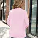 CZYINXIAN Womens Dressy Chiffon Blouse Business Work Casual Tie Neck Shirt Tops (Pink, S)