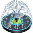 SZMP Upgraded 3.5W Full Glass Panel Solar Fountain for Bird Bath, Floating No-Installation Solar Powered Water Fountain Pump with 7 Nozzles, for Garden, Pond Decor (Blue)
