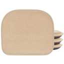 PRONOUS Khaki Memory Foam Chair Pads, 6 Pack D-Shaped Seat Cushions for Dining Office Chairs, 17" x 15", Nonslip