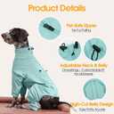 Recovery Suit for Small Medium Large Dogs, Adjustable Surgical Recovery Suit for Dogs Female Male, Zipper On 4 Leg Long Sleeve Dog Pajamas Onesie for Shedding Anti-Licking Wound Skin Disease, Size M