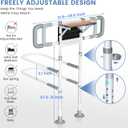 Bed Rails for Elderly Adults Safety with Foldable Side Table, ASTM Approved Adjustable Bed Assist Rail for Seniors, Non-Slip Handle, Storage Pocket, Fits Twin/Full/Queen/King