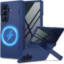 for Samsung Galaxy Z Fold 6 Case with Privacy Screen Protector, [Compatible with Magsafe] [Hidden Kickstand][Hinge Protection] Full Body Hard Shockproof Slim Phone Cover for Z Fold 6 - Blue