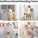 Foldable Toddler Tower Kitchen Step Stool for Sink Kids Adjustable Height Standing Tower for Children Montessori Learning Helper with Handles for Bathroom, Green