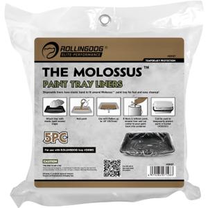ROLLINGDOG 18 Inch Paint Tray Liners - Exclusively Used with ROLLINGDOG The Molossus Series Paint Roller Kit (Pack of 5)