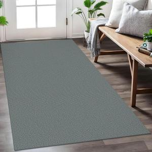 EARTHALL Washable Area Rug 3x5 Ft Non Slip Rugs for Entryway Braided Rubber Backed Throw Rugs Door Mat Indoor Outdoor Entrance Rug for Kitchen Foyer Front Door Living Room, Green/Grey