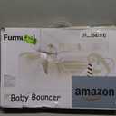 Portable Baby Bouncer Seat with 8 Melodies, 3 Vibration Levels & Adjustable Volume, Foldable Infant Bouncer Rocker with Safety Harness for Baby 0-6 Months, Indoor & Outdoor Use BR2402 (Pink)