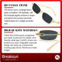 Breaksun Retro Rectangle Sunglasses for Women Men Trendy 90s Small Square Sun Glasses 2025 Designer Sunnies (Beige/Grey)