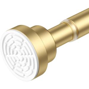 AIZESI Gold Tension Curtain Rod 30-63Inch 1PCS,Spring Tension Rod No Drilling Non-Slip Adjustable Tension Curtain Rod,Spring Loaded Rod Extendable Tension Rod For Windows Doorway Bedroom