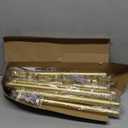 Gold Extra Long Curtain Rods 120-inch to 214-inch, 1 inch Heavy Duty Drapery Rod for Outdoor Patio, Living Room, Bedroom, Sliding Door, Modern Adjustable Curtain Pole 10-17.5ft