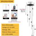 Modern Crystal Pendants Lighting Mini Chandelier for Kitchen Island LED Dimmable Ceiling Handing Lighting Adjustable Flush Mount Ceiling Light for Dining Room Hallway