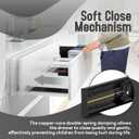 1 Pair Soft Close Drawer Slides Rails 12 14 16 18 20 22 24 Inch 100 lb Load Capacity Side Mount Full Extension Cabinet Runner Self Slow Closing Ball Bearing Metal Dresser Black， 20 inch