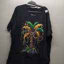 Mardi Gras Palm Tree Hawaiian Tropical Party Men Women Kids T-Shirt (4XL, Black)
