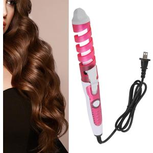 Electric Curling Wand, Ceramic Hair Crimper and Curling Iron, Spiral Hairstyling Tool for Home or Salon Use, 110-240V, Portable