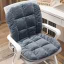Desk Chair Cushion Non-Slip Rocking Seat Cushion Office Chair Pad Dorm Seat Cushion with High Back Support Soft Seat Pad with Ties for Office Car Home Dining Room Kitchen (Dark Grey)