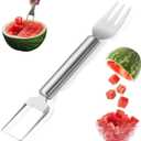 2-in-1 Watermelon Fork Slicer Cutter Set，2026 New Upgrade Dual Head Watermelon Fork Slicer Tool,Watermelon Cutter, Summer Fruit Cutting Kitchen Gadget for Home (Round-1PCS)