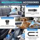 CKIKH Handheld Vacuum Cordless, 15000PA Strong Suction Hand Held Car Vacuum Cleaner Portable with Multi-Nozzles & Washable Filter, Lightweight Rechargeable Vacuum Cleaner for Home, Car, Office, Pets
