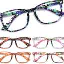 CCVOO Reading Glasses for Women, Eyeglasses, Blue Light Readers for Women, Computer Eye Glasses, Cheaters (Marble Flora)