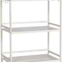 HDANI Storage Shelves, 3-Tier Metal Storage Rack with Shelf,Shelf Organizer,Garage Standing Shelving Unit for Laundry,Bathroom,Kitchen,Pantry, Closet,23.6''W X 13.8''D X 36.2 H''H,White