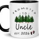 Promoted to Uncle 2026 Mug, Pregnancy Announcement Gifts for Brother Brother-in-Law from Sister Brother, Unkie to be Gifts First Time, Birthday Christmas Baby Gift for Expecting Uncle 2026