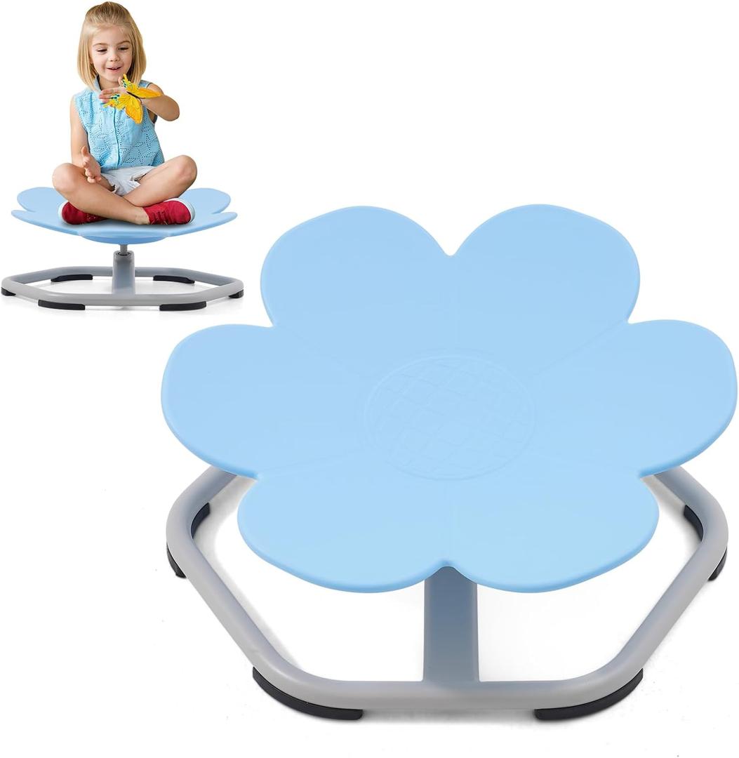 Spinning Chair for Kids, Autism Swivel Sensory Seat, Wobble Chair for Autistic & ADHD Children, Sit and Spin Training Body Coordination (Blue)