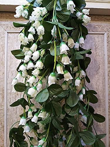 VRCT White Make in India Hanging Artificial Orchid Flowers Bunch for Home Decoration Wedding Decoration