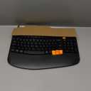 Ergonomic Wireless Keyboard with Wrist Rest, Wave Keys for Comfortable Natural Typing, 2.4GHz Ergo Wireless Computer Keyboard for Windows, Mac OS Laptop/PC/Notebook (Black&Orange)