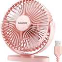 Gaiatop USB Desk Fan, 5.5 Inch Small Quiet Powerful 3 Speeds 90° Rotate, Personal Mini Portable Desktop Table Fans, Cooling for Home Office Car Travel Indoor Outdoor Pink