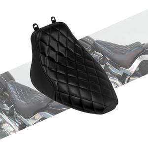 Motorcycle Front Driver Leather Cushion Pillion Seat Solo Seat Fit For Harley Heritage Softail Classic FLSTC Softail Deluxe FLSTN 2006-2017 (Black Stitching)