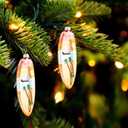 2 x Funny Hanging Christmas Ornaments 2025 - Surfboard Handcrafted Glass Blown Tree Decorations, 3D Premium Decorative Waterproof Holiday Decor for Xmas Home Outdoor Window Gifts