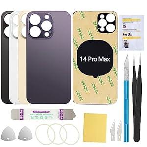 UooFide Back Screen Glass Replacement Compatible with iPhone 14 Pro Max 6.7-Inches All Carriers with Repair Tool Set (Deep Purple)
