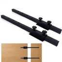 Heavy Duty Table Extension Brackets (Set of 2), 26" Steel Support Rails for DIY Dining Table Leaf, Matte Black Steel Hardware for Extending Solid Wood Dining Tables