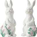 Easter Decorations for Home - Bunny Decor - Easter Bunny Statues for Indoor Tabletop Decor,Adorable Small Rabbit Figurines for Easter Table Decor,Home,Office,Gifts