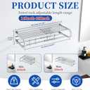 Alise Adjustable 16-28 Inches Double Towel Rack for Bathroom,Wall Mount Double Towel Racks,SUS304 Stainless Steel Towel Holder,Retractable Towel Shelf with 2 Towel Bars 4 Movable Hooks,Chrome