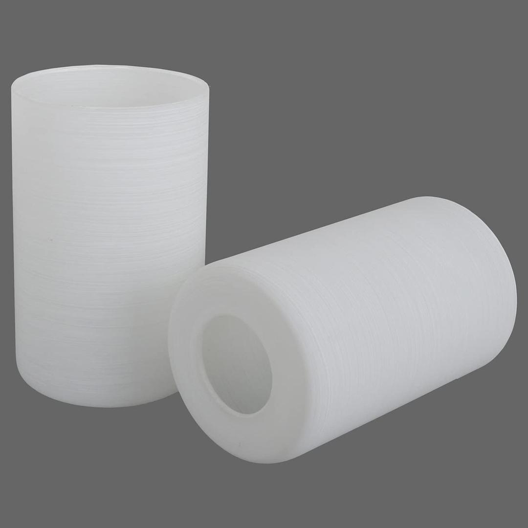 2 Pack White Frosted Spiral Textured Glass Shade, Cylinder Light Fixture Replacement Globe or Cover with 1-5/8-Inch Fitter for Chandelier Wall Sconce Pendant Light, G0071