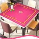 Circus Mahjong Mat with - 31.5x31.5 Inch Hand-Painted Style Rubber Mat, Diatom Mud Waterproof Surface, Anti-Slip Foldable Original Design-Themed Game Nights