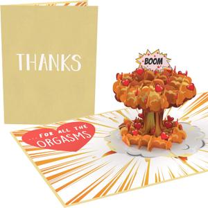 PopLife Naughty Thank You 3D Pop Up Card - Love Explosion Valentine's Day card