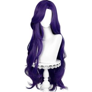 Long Curly Purple Pony Costume Wig with Bangs 35'' Dark Purple Anime Cosplay Wigs for Women Halloween Party Daily