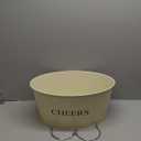 Twine Rustic Farmhouse Decor Galvanized Tubs for Drinks, Beverage Tub, Drink Buckets for Parties, Metal Tub, Beer Buckets, Cream, 6.3 Gallons Set of 1