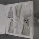 Mumufy 4 Pcs Halloween Ghost Candlestick Holder Ceramic Ghost Shape Candle Stick Holder Halloween Taper Candleholder Decorative Centerpiece for Table Wedding Holiday Office Home Decor Gift, Mixed Size