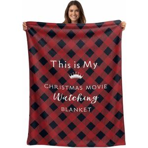 Teamery All Season Bed Blanket Fleece Blanket Throw Lightweight Super Soft Cozy Luxury Microfiber - This is My Christmas Movie Watching Blanket (40 x 50 Inches)