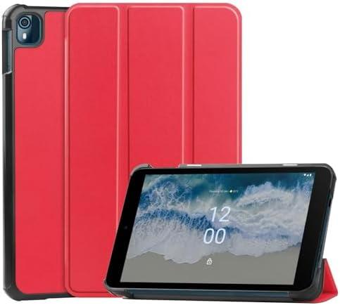 SZLONKOU Tablet Cover for Nokia T10 8" (2022 Release), Utra Thin Slim Folio Stand Lightweight PU Leather Case for Nokia T10 2022 (Model: TA-1472) 8 inch (Red)